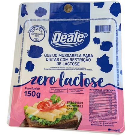 Queijo fatiado deale 150g mussarela zero lactose