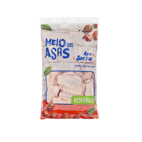 Meio asa ave serra 600g temperado congelado