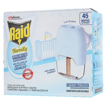 Repelente Raid Family Sem Cheiro Aparelho com Refil 32,9Ml 360-2