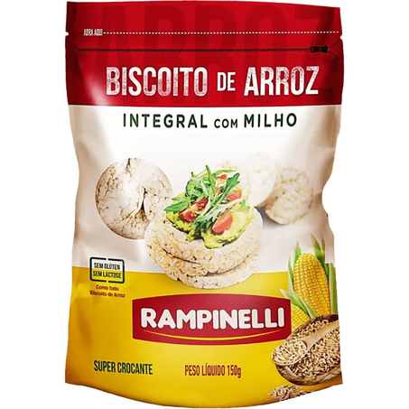 Biscoito de Arroz Rampinelli 150 - Integral - Milho