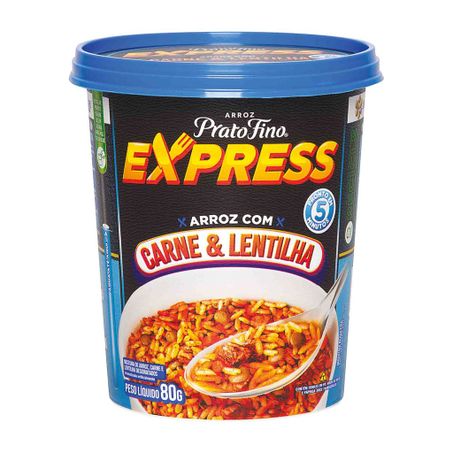 Arroz express carne/lentilha prato fino 80g
