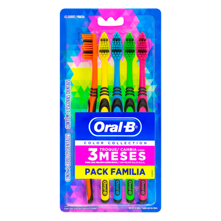 ESCOVA DENTAL ORAL B 5UN SUAVE COLOR PAC