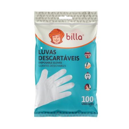LUVA PLASTICA DESC BILLA 100UN