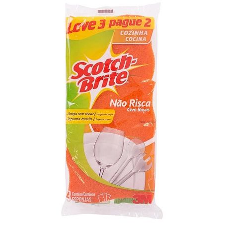 Esponja scotch brite nao risca laranja 3un