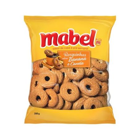 Biscoito rosquinhas banana/canela mabel 350g
