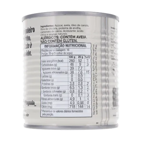 LEITE CONDENSADO DE AVEIA VEGANO NUDE 330G COM ACUCAR 360-15