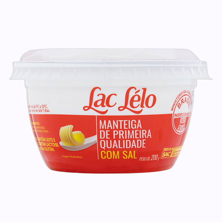 Manteiga Lac Lelo Primeira Qualidade com Sal Pote 200G