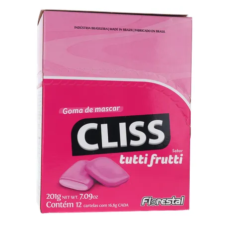 Goma de Mascar Cliss Tutti Frutti Caixa 201gr 360-35