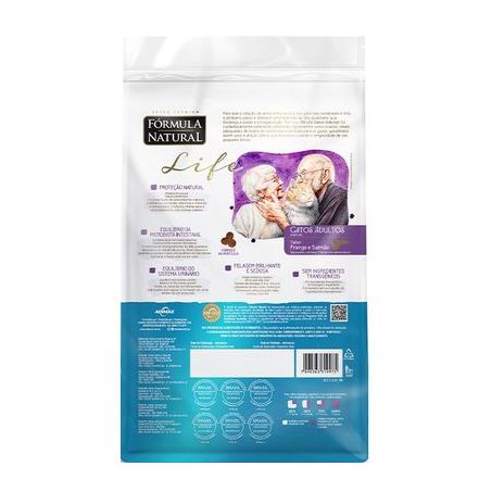 Ração Fórmula Natural Life Gatos Adultos Frango e Salmão 1 kg 360-1