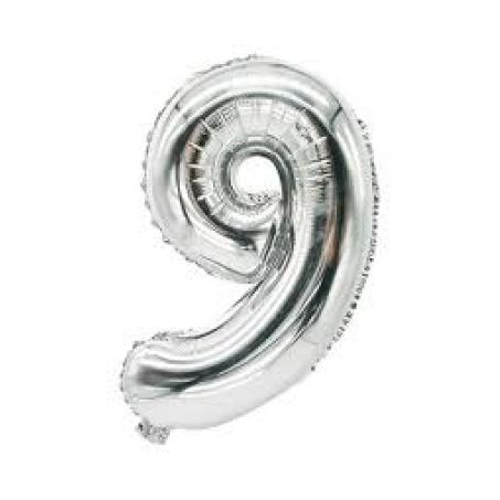 Balao brink fest metalizado prata 40cm n9