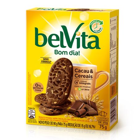Biscoito belvita cacau e cereais 75g