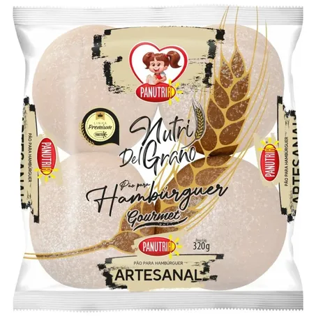 Pão nutri del grano hamburguer artesanal panutrir 320g