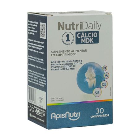 NUTRIDAILY CÁLCIO MDK 900MG 30COMP APISNUTRI