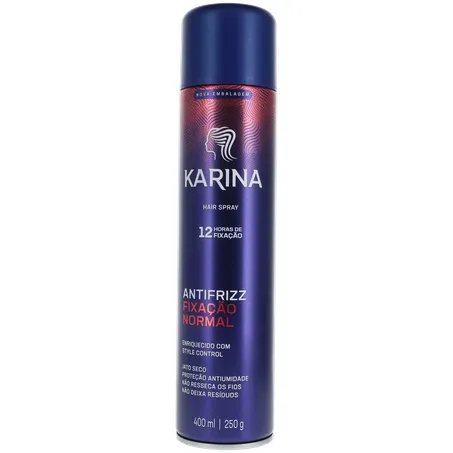 FIXADOR DE CABELO EM SPRAY KARINA FIXAÇÃO NORMAL 400ML 360-1