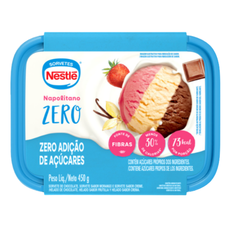Sorvete Nestlé Zero Açúcar Napolitano Pote 450g 
  360-1