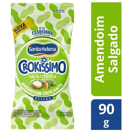 Amendoim crocante salsa e cebola crokíssimo santa helena 90g
