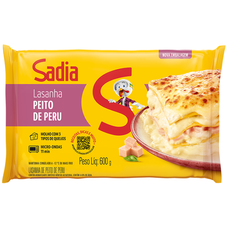 LASANHA SADIA PEITO DE PERU CONG 600G