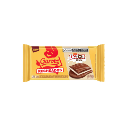 CHOCOLATE EM BARRA RECHEADO GAROTO BATON CREME 90G