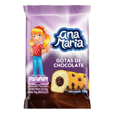 NUTRELLA ANA MARIA BOLINHO GOTAS CHOC 70