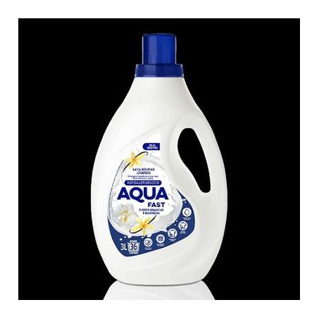 Lava roupas liquido aquafast flores brancas baunilha 3l