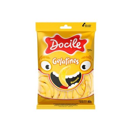 Bala de Gelatina Banana Docile Gelatines 80g