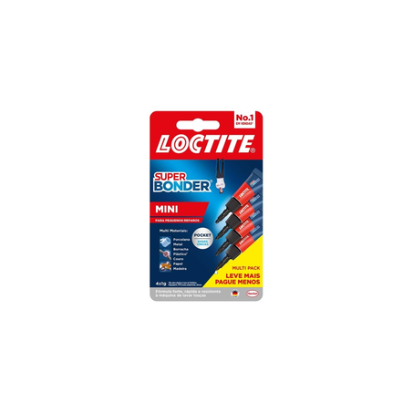 Pack Super Bonder Loctite Mini com 4 Unidades de 1g Leve Mais Pague Menos