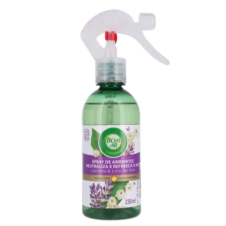 Neutralizador de Odores Bom Ar Lavanda & Lírio Feito com Óleos Essencias Frasco Borrifador 236ml 360-0