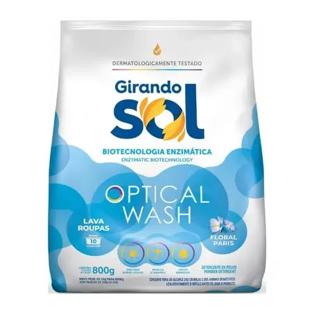 Lava Roupas Girando Sol Em Pó Floral Sachê 800g 
 