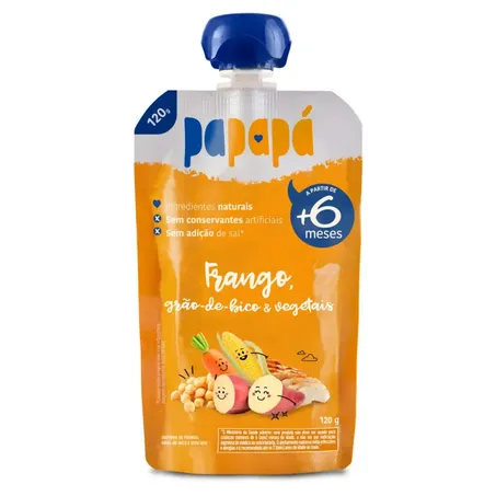 Papinha papapa frango grao bico vegetais