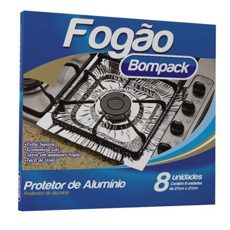 FOLHA ALUM P/FOGAO 27 X 27CM BOMPACK C/8
