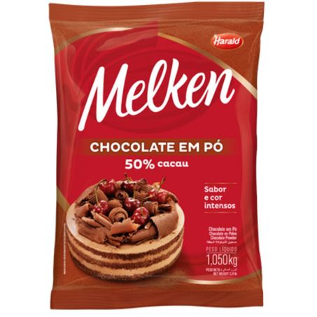Chocolate em po harald melken 1,050kg cacau 50%