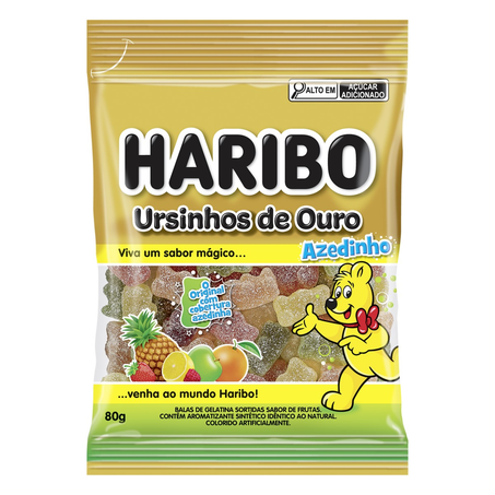 Bala Haribo Ursinhos de Ouro Azedinho 80g