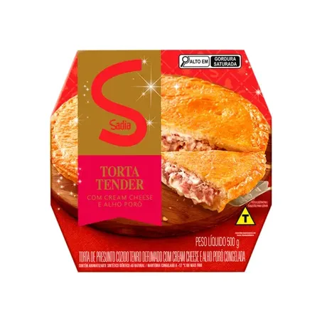 Torta Sadia Tender Cream Cheese e Alho Poró 500g