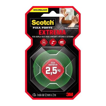 Fita Duplas Face Scotch Extreme C/1 12mm x 2m