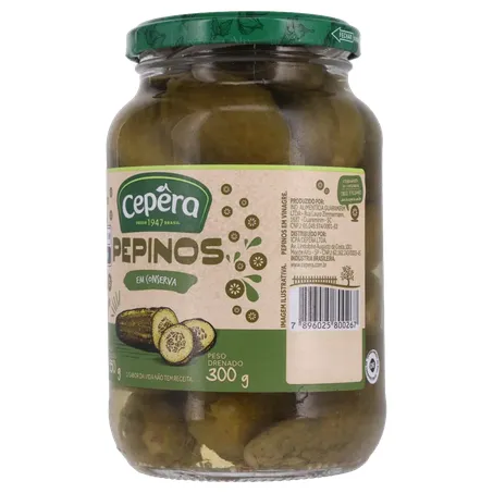 Pepinos em Conserva Cepêra Pote de Vidro 300gr 360-4