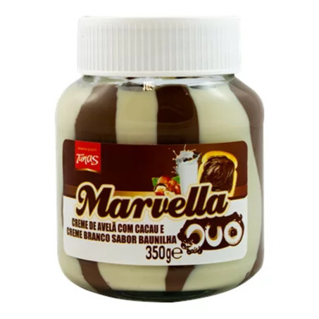Creme de avelã turco tunas duo creme branco sabor baunilha 350g