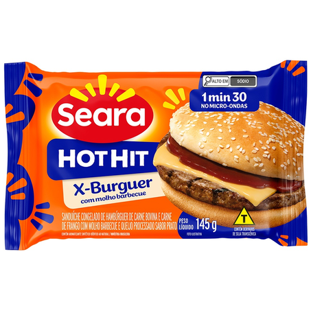 HAMBURGUER HOT HIT SEARA BARBECUE 145G