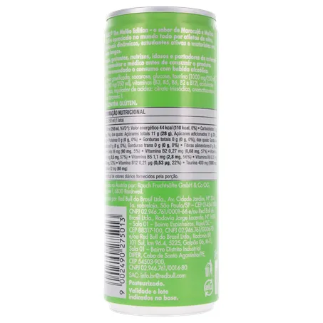 BEBIDA ENERGÉTICA RED BULL MARACUJÁ/MELÃO 250ML 360-2