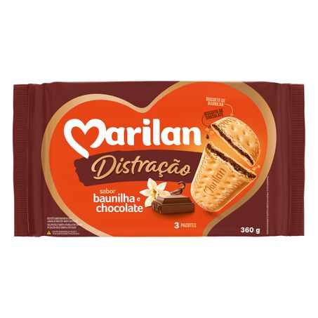 BISCOITO BAUNILHA E CHOCOLATE MARILAN DISTRAÇÃO