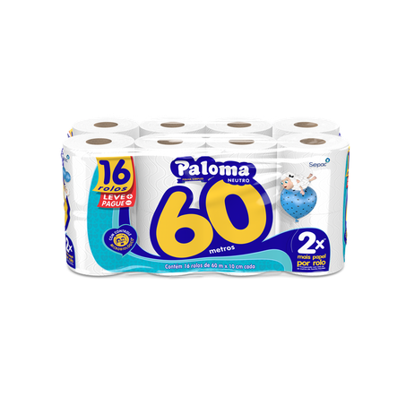 Papel Higiênico Paloma Leve 16 Pague 15etros 30M