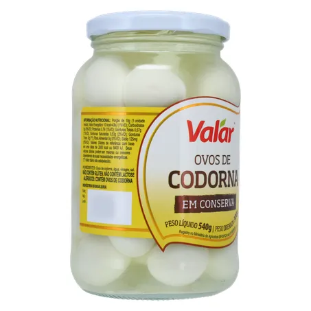 Ovos de codorna valar 300g 360-32