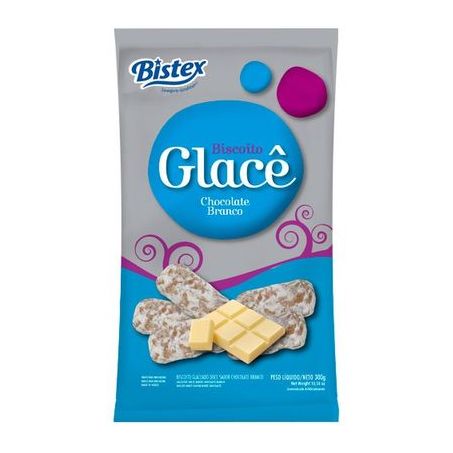 Biscoito bistex glace chocolate branco 300g.