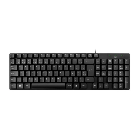 TECLADO C/ FIO USB TC193 COMPACTO PRETO MULTI