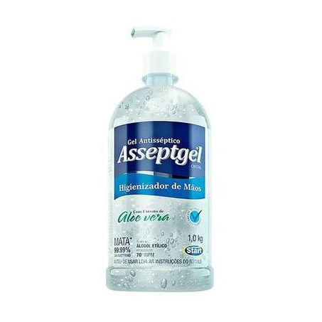Álcool em Gel Anti-séptico Start Asseptgel Para As Mãos Embalagem 1KG