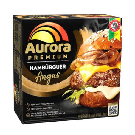 Hambúrguer Bovino Angus Aurora Premium 350g