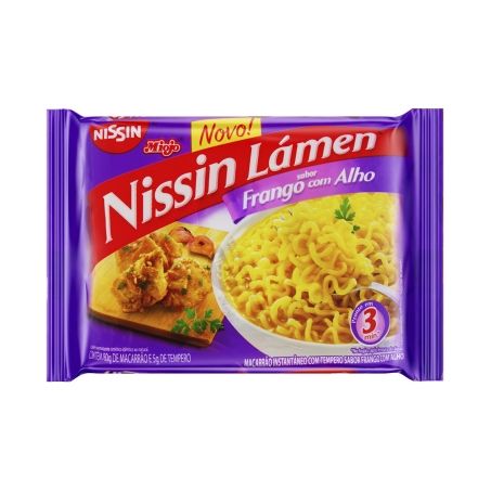 Macarrão sabor frango e alho nissin lamen 80g