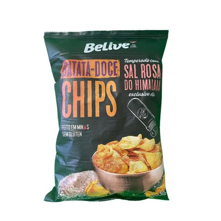 Salg Belive 50g Chips Batata Doce Sal Rosa Himalaia