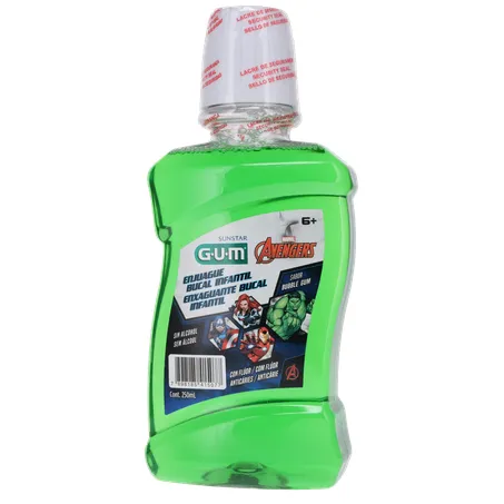 ENXAGUANTE BUCAL SUNSTAR GUM AVENGERS BUBBLE GUM 250ML 360-1