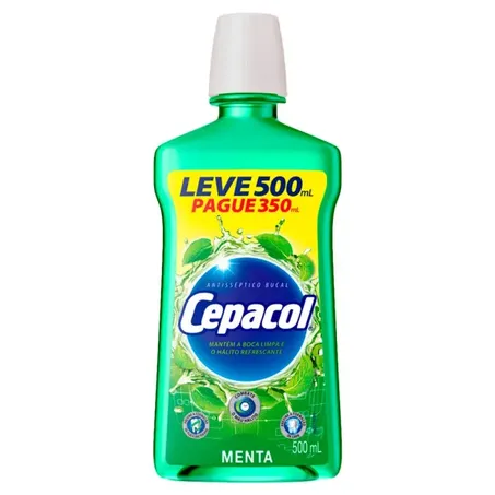 Enxaguante Bucal Cepacol Menta Leve 500ml Pague 350ml 
 