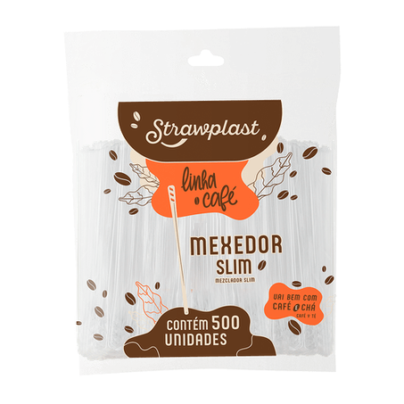 MEXEDOR P/ CAFÉ SLIM 11CM C/500UN CRISTAL STRAWPLAST
